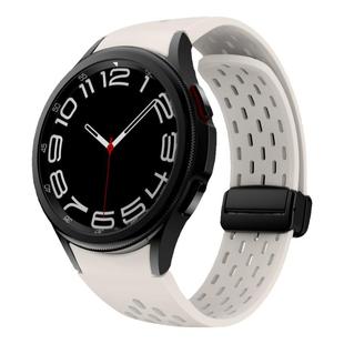 适用三星Galaxy Watch8/7/6/5折叠磁吸Watch4/5pro透气硅胶腕带FE智能运动手表带4 classic男替换配件samsung