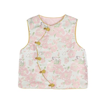 女童新中式保暖马甲拜年服套装