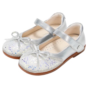 泰兰尼斯闪亮儿童舞台鞋小女孩配礼服蝴蝶结公主鞋女童夏季水晶鞋