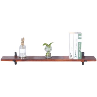 墙上置物架实木隔板墙壁书架复古一字搁板墙架客厅厨房壁挂收纳架