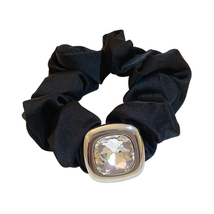 韩版金属闪钻方扣马尾发绳ins网红发圈百搭丸子头绳皱褶皮筋发饰