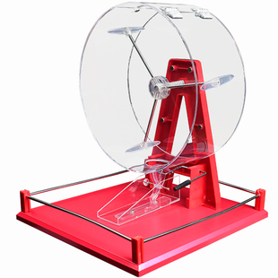 新款商用手动摇奖机透明转盘双色球抽号机活动直播道具手摇抽奖箱