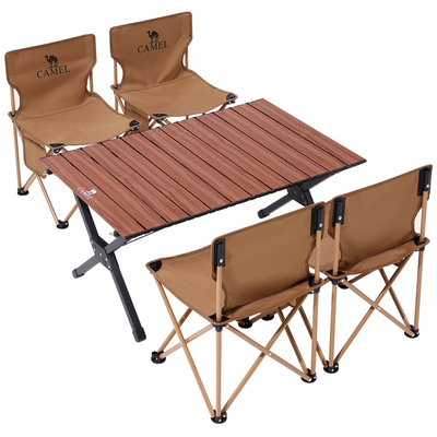 骆驼户外折叠桌椅套装5件套蛋卷桌便携露营椅子装备全套野餐2026