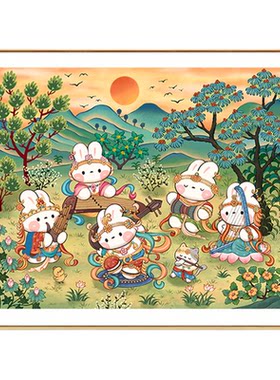 床煌反弹琵琶兔子新品十字绣