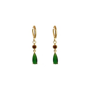 「哈尔的移动城堡」日系vintage复古文艺气质祖母绿水滴耳环/耳夹