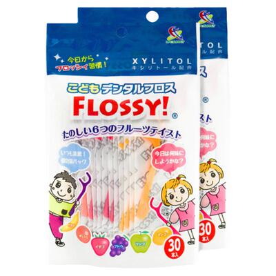 flossy日本宝宝水果味2袋牙线棒