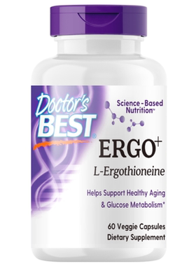 【达播专享】Doctor'sBest多特倍斯光紫瓶麦角硫因pqq胶囊60粒