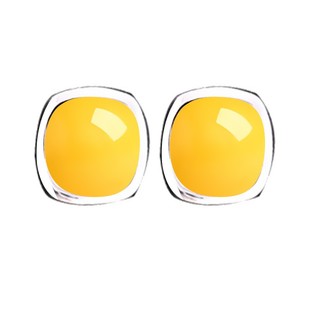 S925银耳钉空托镶嵌蜜蜡琥珀绿松石耳饰耳钉纯银空托 6*6 8*8 7*7