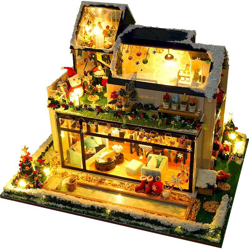 圣诞北欧diy小屋别墅模型礼物女