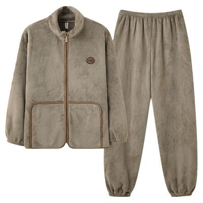 家居服睡衣秋冬季保暖男士拉链