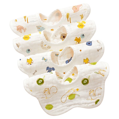 婴儿山茶油纯棉围嘴拒绝红下巴