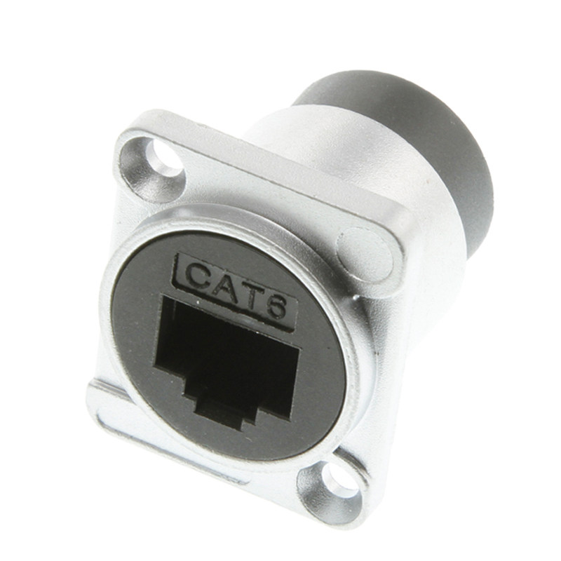 DTZ-RJ45-6千兆万兆网络6A超六类机柜插座模块D型卡农直双通圆尾#