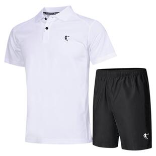 乔丹POLO衫运动套装男士夏季2026新款冰丝透气短袖短裤休闲两件套