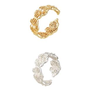 Rainy and Cloudy邱园｜蝴蝶兰蕾丝窄版戒指轻奢小众设计指环