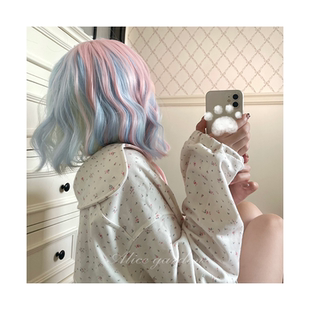alicegarden假发女短发网红时尚lolita彩色多巴胺jk挂耳染短卷发