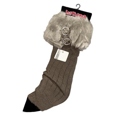 女士小众外贸潮小腿套legwarmer保暖毛毛袜套脚套淄博