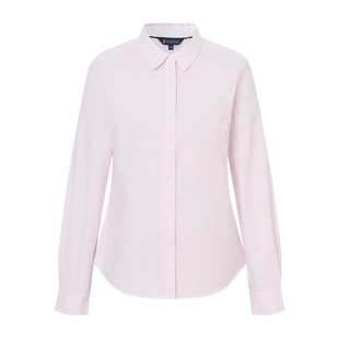 POLOWALK女式长袖衬衫2026春季新品翻领条纹显瘦休闲衬衣内搭女款