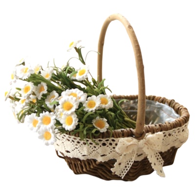 藤编柳编小花篮手工干花拍照道具