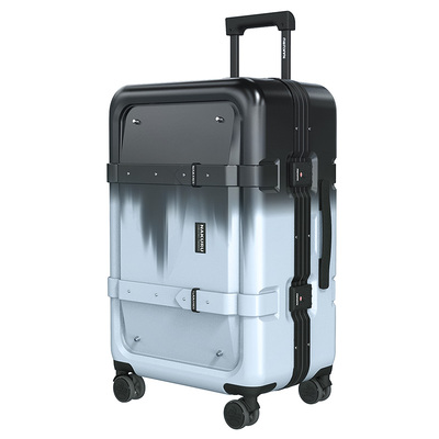 撞蓝渐变色大容量行李箱