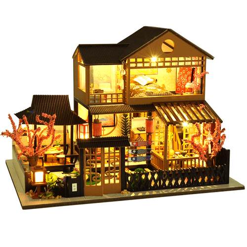 diy小屋别墅手工迷你房子日式微缩场景模型积木拼图玩具生日礼物