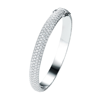 卓蝶珠宝925纯银镀金镶钻手镯情侣宽版大气重工手饰男女原创设计