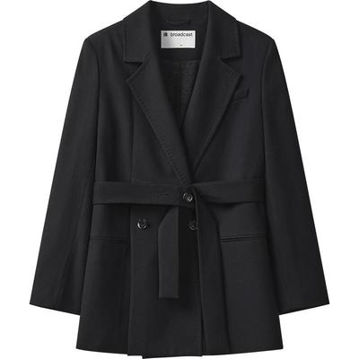播商场同款黑色正肩廓形西装女24秋松弛感宽松外套BDR3XD1849