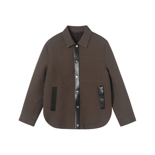 【限时特价】韩国进口面料 3M新雪丽高效暖绒拼皮内搭棉服夹克男