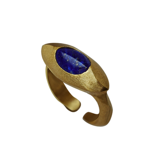 《拙石》原创设计原始系列天然青金石戒指戒圈城市流浪气质高级感