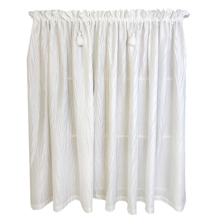 白色褶皱免打孔粘贴轨道遮挡帘置物架杂物遮丑帘卧室客厅衣柜窗帘