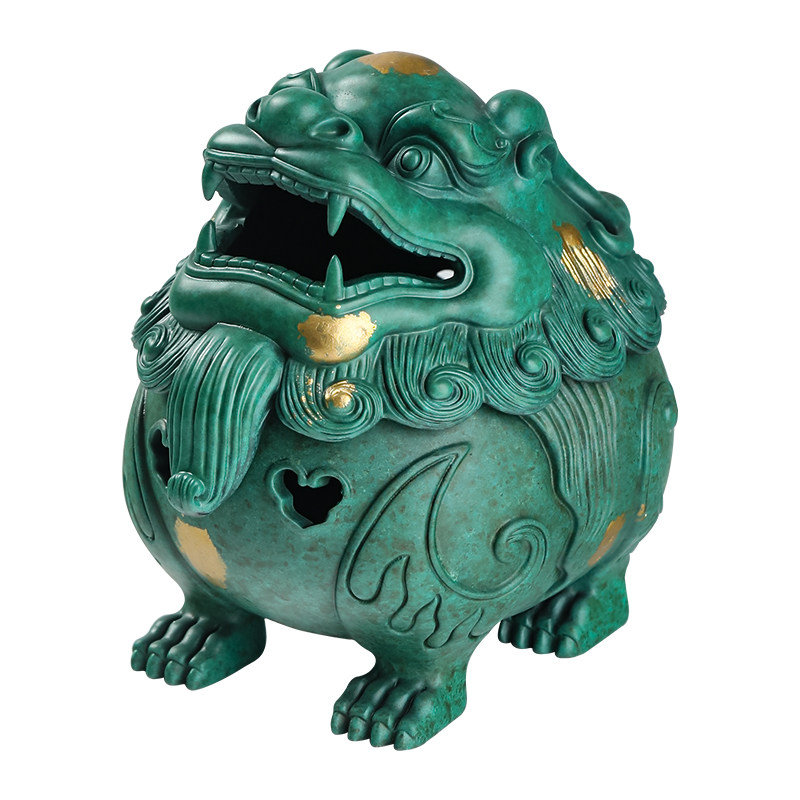 仿古做旧青铜狻猊盘香炉