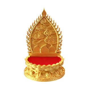 唐卡底座供奉架莲花小佛龛迷你佛像菩萨财神佛卡摆放展示金色支架