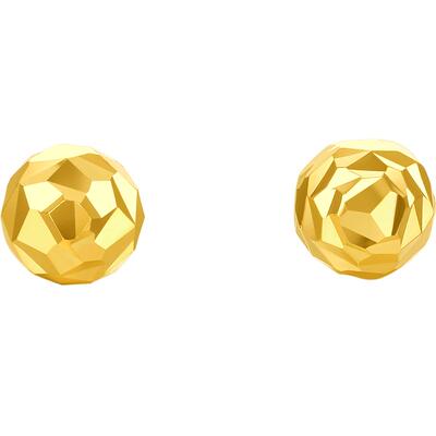 周六福18K金车花耳饰女时尚