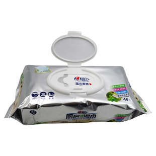 心相印厨房湿巾强力去油油烟机清洁厨房专用纸湿巾纸家用装40抽