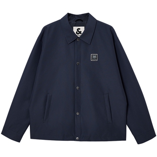 【教练夹克】杰克琼斯外套男款春季肌理感翻领休闲短款上衣男装