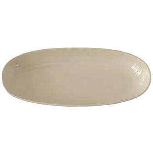 三拾家 复古窑变鱼盘vintage高级感餐具椭圆盘日料盘子11英寸微瑕