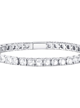 G XIAOXIAO 高级感小众百搭网球链满镶白色手链 NS45