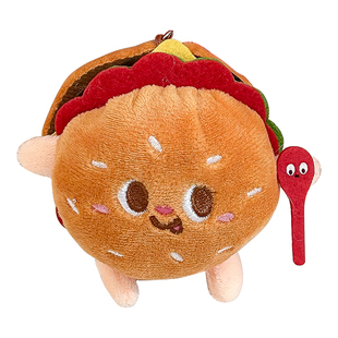 创意薯条汉堡吐司挂件可爱钥匙扣小玩偶情侣款背包毛绒公仔挂饰