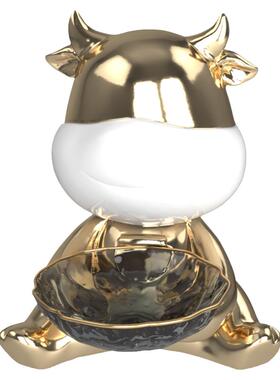 钥匙收纳牛年家居客厅托盘装饰品