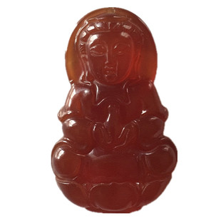 情侣饰品红玛瑙观音佛爷吊坠项链挂件包邮男女小号玉观音挂坠玉佛