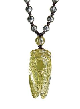 一鸣惊人黄水晶吊坠项链
