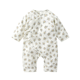 【清仓】ShiningMoment婴儿连体衣纱布纯棉纱布哈衣碎花田园透气