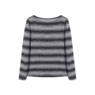 慵懒风渐变条纹针织衫女早春新款