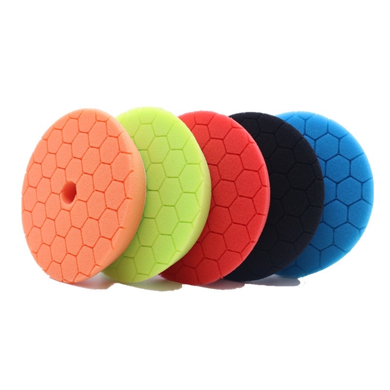 5寸汽车抛光打蜡海绵套装抛垫抛光件六角150海绵轮T5光盘形倒角