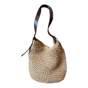 超火ins手工编织包包女式新款轻奢小众高级感海边度假沙滩草编包