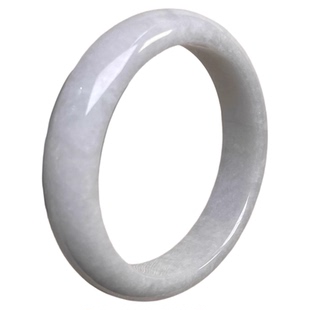 隆慈缘原矿翡翠源头A货翡翠手镯60.5mm手镯冰糯种糯白手镯平安镯