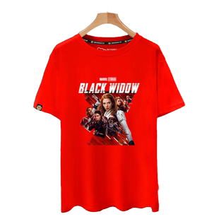 黑寡妇电影周边同款漫威纯棉短袖t恤衫男女斯嘉丽约翰逊衣服半袖
