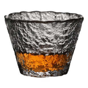 初雪玻璃小茶杯套装日式锤纹杯子个人专用茶道品茗杯功夫茶具酒杯