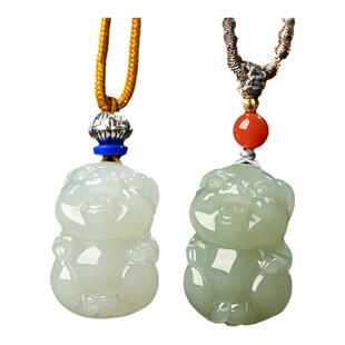 昆玉谣和田玉十二生肖玉石猴子牛吊坠玉坠玉佩儿童宝宝天然