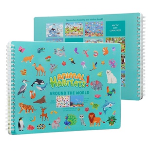 Scences Stickers Coloring Book 趣味儿童贴纸卡通贴画diy涂色本