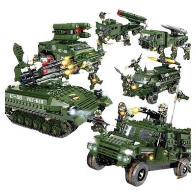 国力开智雄鹰系列海陆空飞机坦克装甲车拼插积木儿童益智玩具男孩
